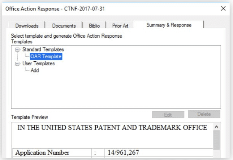 Office Action Response Tool